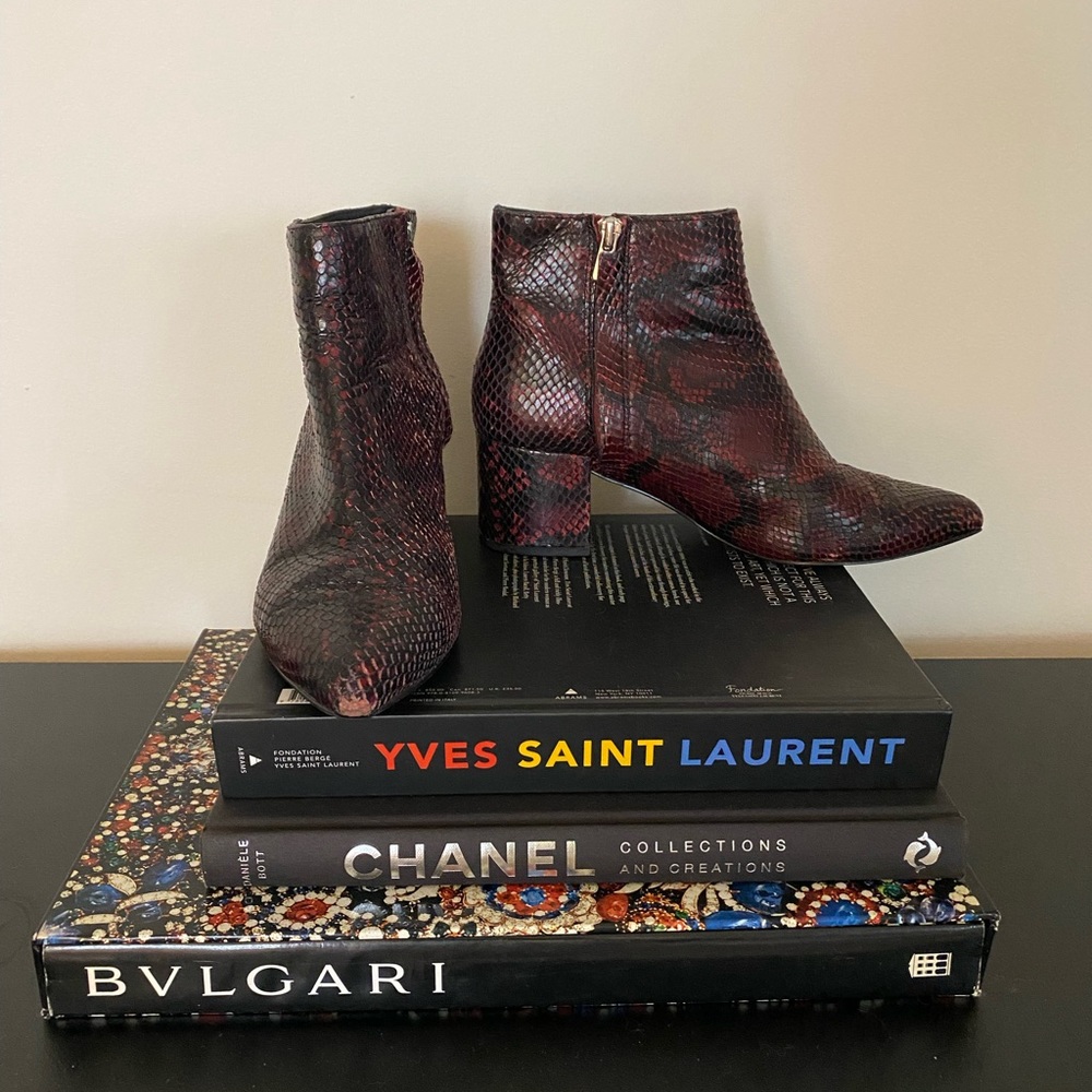 Maroon Snakeskin Boots